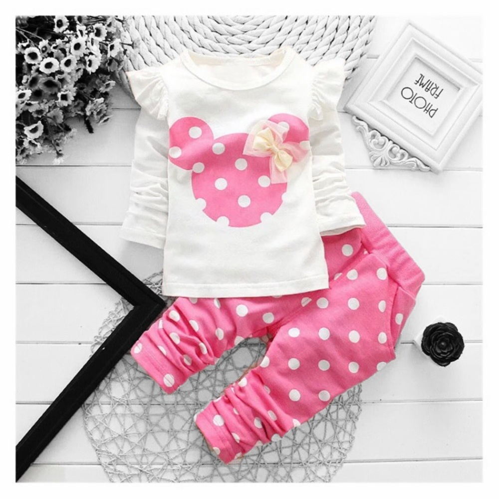 Pink colored- Minnie Mouse 2 piece outfit. Baby girl/toddler. Disney ins…